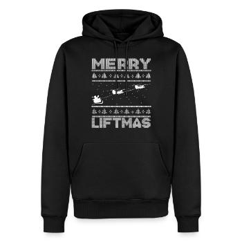 Merry Liftmas Chinook Hubschrauber H�ssliches Weih - Männer Premium Bio Hoodie - Schwarz - Vorne - Nico (187cm)