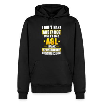 ASL Deaf Pride Lustig Zeichensprache - Männer Premium Bio Hoodie - Schwarz - Vorne - Nico (187cm)