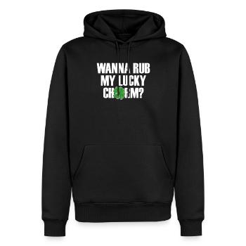 Willst du meinen gl�cklichen Charme M�nner St. Pat - Männer Premium Bio Hoodie - Schwarz - Vorne - Nico (187cm)