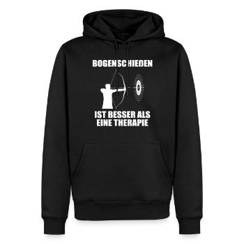 Bogenschießen Bogenschütze Spruch Geschenk - Männer Premium Bio Hoodie - Schwarz - Vorne - Nico (187cm)