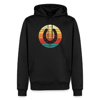 Hufschmied Beruf Arbeit Hufeisen Retro Vintage - Männer Premium Bio Hoodie - Schwarz - Vorne - Nico (187cm)