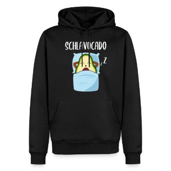 Lustige Avocado Schlafende Frucht Beere Geschenk - Männer Premium Bio Hoodie - Schwarz - Vorne - Nico (187cm)