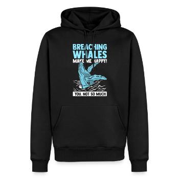 Les baleines observent les mammifères marins baleines à bosse - Sweat à capuche Premium bio Homme - noir - Devant - Nico (187cm)