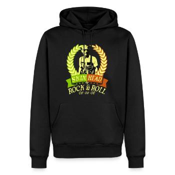 Oi Skinhead, Skinhead Girl, Punk - Men’s Premium Organic Hoodie - black - Front - Nico (187cm)