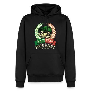 Oi Skinhead, Skinhead Girl, Punk - Men’s Premium Organic Hoodie - black - Front - Nico (187cm)