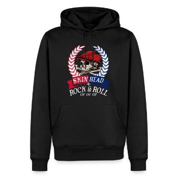 Oi Skinhead, Skinhead Girl, Punk - Men’s Premium Organic Hoodie - black - Front - Nico (187cm)