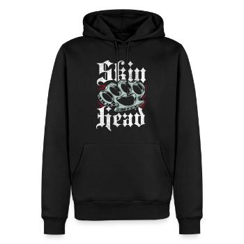 Oi Skinhead, Skinhead Girl, Punk - Men’s Premium Organic Hoodie - black - Front - Nico (187cm)