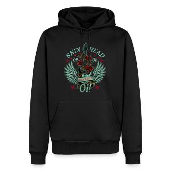 Oi Skinhead, Skinhead Girl, Punk - Männer Premium Bio Hoodie - Schwarz - Vorne - Nico (187cm)