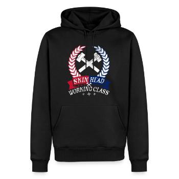 Oi Skinhead, Skinhead Girl, Punk - Men’s Premium Organic Hoodie - black - Front - Nico (187cm)