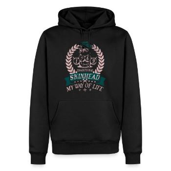 Oi Skinhead, Skinhead Girl, Punk - Männer Premium Bio Hoodie - Schwarz - Vorne - Nico (187cm)