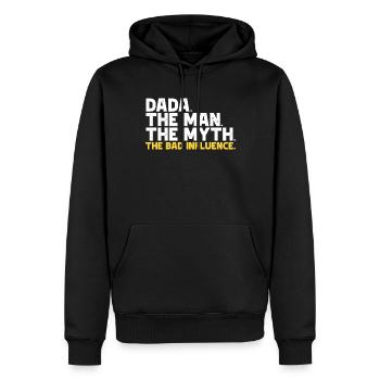 Dada der Mann der Mythos der schlechte Einfluss - Männer Premium Bio Hoodie - Schwarz - Vorne - Nico (187cm)
