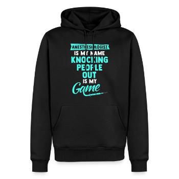 Anesthésiste Lustig Anesthésie Anesthésie - Sweat à capuche Premium bio Homme - noir - Devant - Nico (187cm)