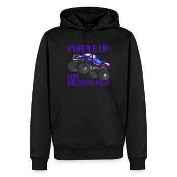 Lila up f�r Milit�rkinder Monster Truck Jungen - Männer Premium Bio Hoodie - Schwarz - Vorne - Nico (187cm)