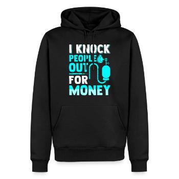Anesthésiste Lustig Anesthésie Anesthésie - Sweat à capuche Premium bio Homme - noir - Devant - Nico (187cm)