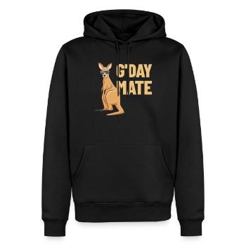G'day Mate Kangaroo Aussie Australia Roo Gday Kump - Männer Premium Bio Hoodie - Schwarz - Vorne - Nico (187cm)