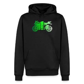 Motorrad Fahrer Motorradfahrer Geschenk - Männer Premium Bio Hoodie - Schwarz - Vorne - Nico (187cm)