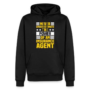 Agent d’assurance Actuaire Assurance-vie - Sweat à capuche Premium bio Homme - noir - Devant - Nico (187cm)