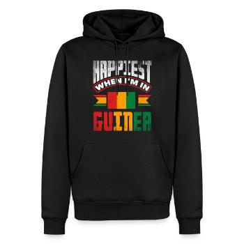 Guinea Guinea Guinea Flagge am glücklichsten, wenn ich in bin - Männer Premium Bio Hoodie - Schwarz - Vorne - Nico (187cm)