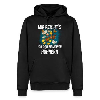 mir reichts hühnerstall - Männer Premium Bio Hoodie - Schwarz - Vorne - Nico (187cm)