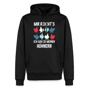 mir reichts hühnerstall - Männer Premium Bio Hoodie - Schwarz - Vorne - Nico (187cm)