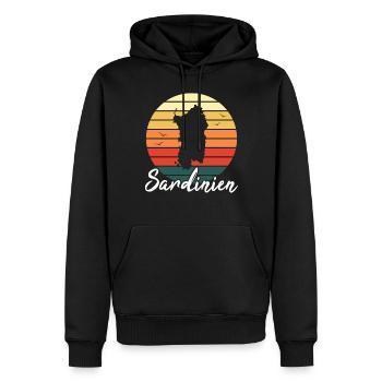 Sardaigne Île Italie Cadeau Rétro de Vacances - Sweat à capuche Premium bio Homme - noir - Devant - Nico (187cm)