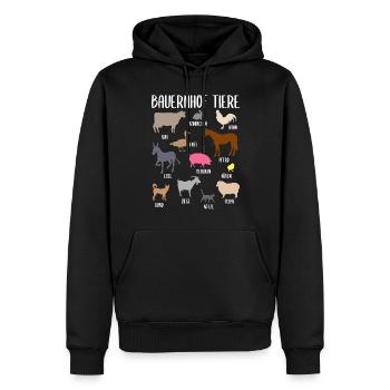 Bauernhof Tiere Farm Tiere Mit Namen Geschenk - Männer Premium Bio Hoodie - Schwarz - Vorne - Nico (187cm)