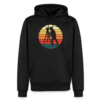 Géomètre Géomètre Rétro Cadeau - Sweat à capuche Premium bio Homme - noir - Devant - Nico (187cm)