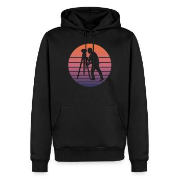 Géomètre Géomètre Rétro Cadeau - Sweat à capuche Premium bio Homme - noir - Devant - Nico (187cm)