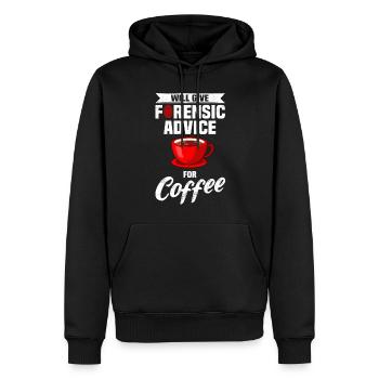 Café de criminologie médico-légale - Sweat à capuche Premium bio Homme - noir - Devant - Nico (187cm)