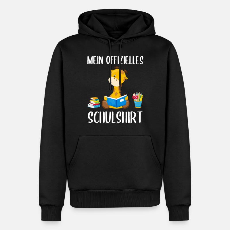Giraffe Schulshirt Schulbeginn Schule Geschenk - Männer Premium Bio Hoodie - Schwarz