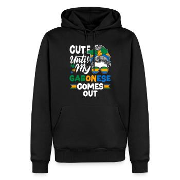 Gabonais Gabon Drapeau Gabonais mignon jusqu’à mon - Sweat à capuche Premium bio Homme - noir - Devant - Nico (187cm)