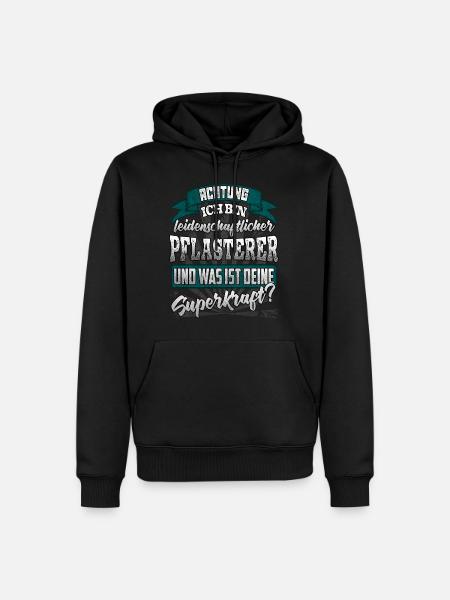Pflasterer und was ist deine Superkraft - Männer Premium Bio Hoodie - Schwarz