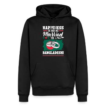 Bangladesh Bangladesh Citation du drapeau bangladais - Sweat à capuche Premium bio Homme - noir - Devant - Nico (187cm)