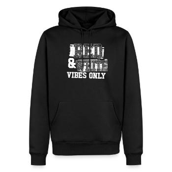 Rote und wei�e Stimmung nur Sportmannschaft M�nner - Männer Premium Bio Hoodie - Schwarz - Vorne - Nico (187cm)