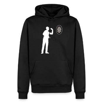 Darts Darts Player Darts Game Darts Darts Fan Cadeau - Sweat à capuche Premium bio Homme - noir - Devant - Nico (187cm)