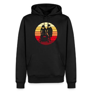 Bobfahrer Bobfahren Bobsport Retro Geschenk - Männer Premium Bio Hoodie - Schwarz - Vorne - Nico (187cm)