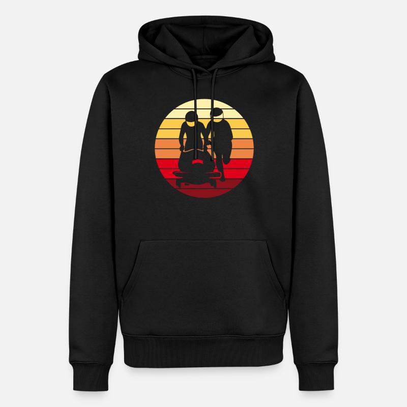 Bobsleigh Bobsleigh Retro Cadeau - Sweat à capuche Premium bio Homme - noir