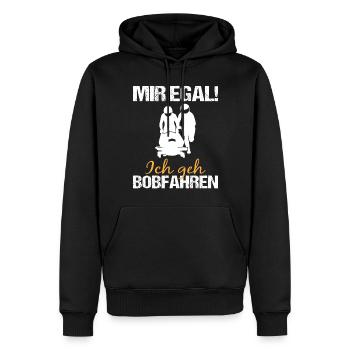 Bobfahren Lustiger Spruch Bobfahrer Geschenk - Männer Premium Bio Hoodie - Schwarz - Vorne - Nico (187cm)
