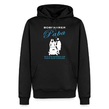 Bobfahrer Papa Spruch Bobfahren Bobsport Geschenk - Männer Premium Bio Hoodie - Schwarz - Vorne - Nico (187cm)