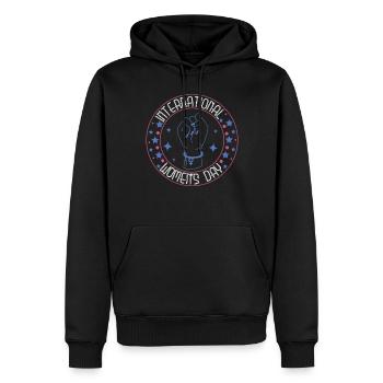 Internationaler Frauentag Feminismus protestieren - Männer Premium Bio Hoodie - Schwarz - Vorne - Nico (187cm)