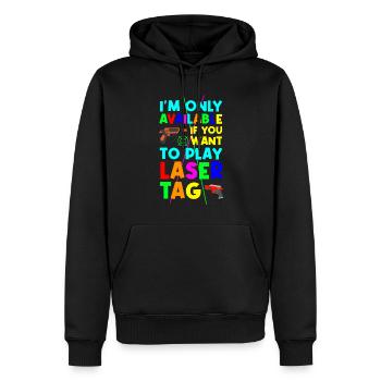 Lasertag Beam Laser Tag Laserpistole - Männer Premium Bio Hoodie - Schwarz - Vorne - Nico (187cm)