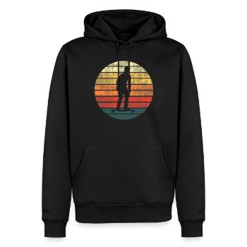Electric Skateboard Skater Retro Vintage Gift - Men’s Premium Organic Hoodie - black - Front - Nico (187cm)