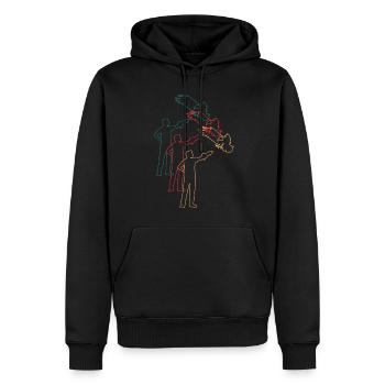 Falkner Mit Greifvogel Falknerei Retro Geschenk - Männer Premium Bio Hoodie - Schwarz - Vorne - Nico (187cm)