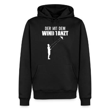 Drachensteigen Spruch Drachenfliegen Geschenk - Männer Premium Bio Hoodie - Schwarz - Vorne - Nico (187cm)