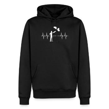Fauconnier Oiseau de proie ECG Ligne Fauconnerie Cadeau - Sweat à capuche Premium bio Homme - noir - Devant - Nico (187cm)