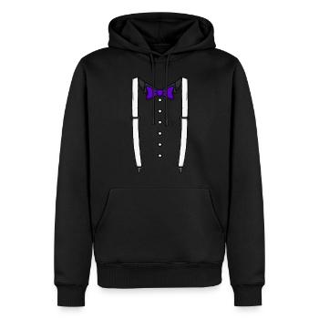 Lila Fliege Krawatte Hosentr�ger Cummerbund Tuxedo - Männer Premium Bio Hoodie - Schwarz - Vorne - Nico (187cm)
