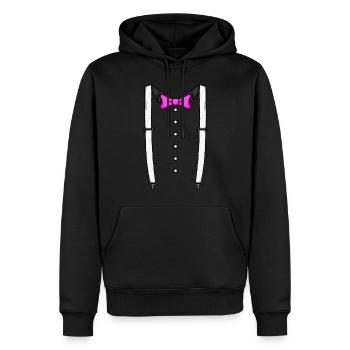 Rosa Fliege Krawatte Hosentr�ger Cummerbund Tuxedo - Männer Premium Bio Hoodie - Schwarz - Vorne - Nico (187cm)