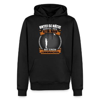 Drachenfliegen Alter Mann Spruch Geschenk - Männer Premium Bio Hoodie - Schwarz - Vorne - Nico (187cm)