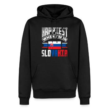 Slowakische Slowakei Slowakische Flagge Zitat - Männer Premium Bio Hoodie - Schwarz - Vorne - Nico (187cm)