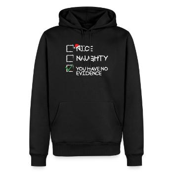 �nes ungezogenes Du hast keine Beweise lustig W - Männer Premium Bio Hoodie - Schwarz - Vorne - Nico (187cm)